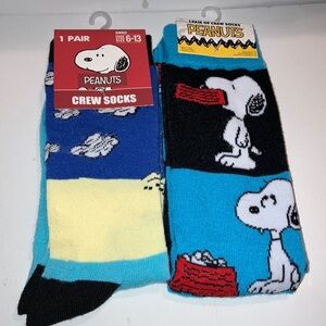 Peanuts Casual Blue and‎ Black Snoopy Socks